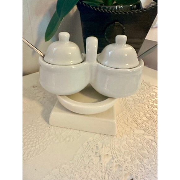 Ceramic Jam and Jelly Server Set W/Handle, Spoons Houston Harvest Gift Products - Picture 6 of 8